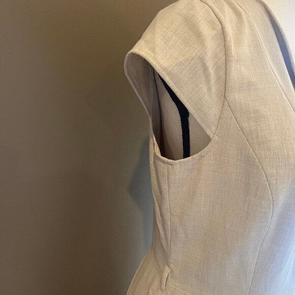 Calvin Klein Tan Dress, Cap Sleeve, Office or Church, Size 8 - Picture 2 of 9